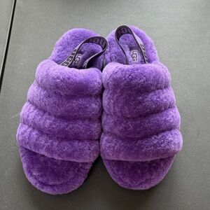 UGG Women's Fluff Yeah Plush Purple Slippers Size 8
